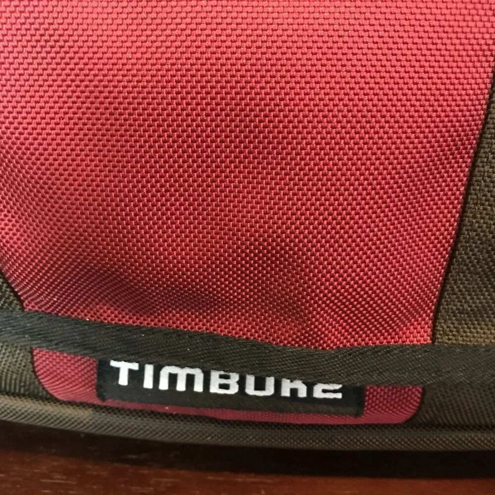Timbuk2 Nylon Messenger PC Book Bag Brown & Red 15 x 12
